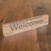 Welcome color wood art naambordje (Zijkant)