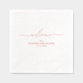 Welcome custom name baby shower folie servetten