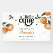 Welcome Cutie Orange Citrus Baby Shower Spandoek (Horizontaal)