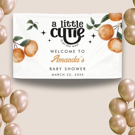 Welcome Cutie Orange Citrus Baby Shower Spandoek