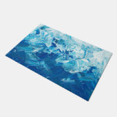 Welcome Doormat | Blue Abstract Watercolor Deurmat (Schuin)