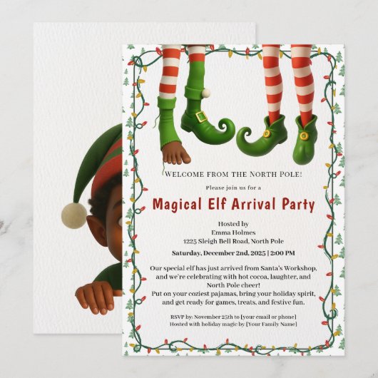 Welcome Elf Party | North Pole Arrival Celebration Kaart (Voorkant / Achterkant)