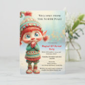 Welcome Elf Party | North Pole Arrival Celebration Kaart (Staand voorkant)