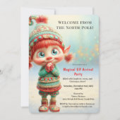 Welcome Elf Party | North Pole Arrival Celebration Kaart (Voorkant)