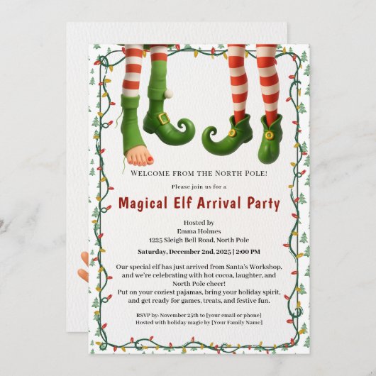 Welcome Elf Party | North Pole Arrival Celebration Kaart (Voorkant / Achterkant)