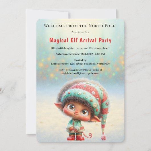 Welcome Elf Party | North Pole Arrival Celebration Kaart (Voorkant)