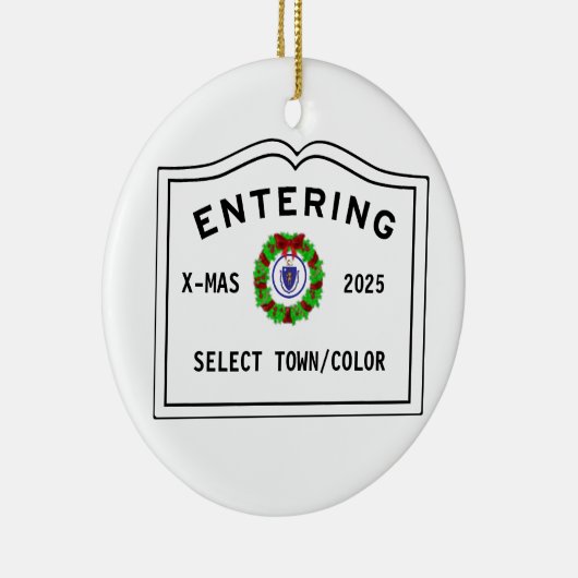 Welcome Entering Town of  Keramisch Ornament (Rechts)