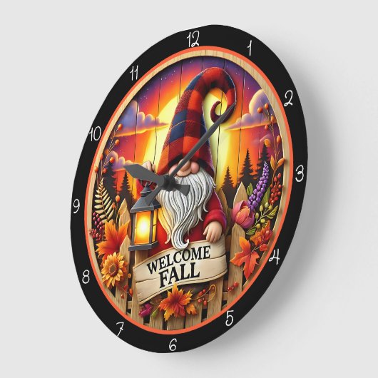 Welcome Fall Gnome Grote Klok (Hoek)