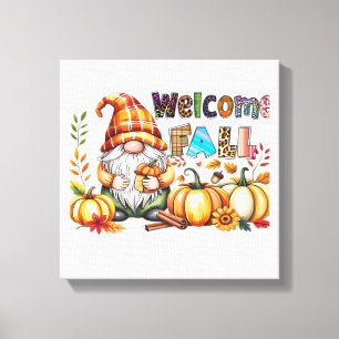 Welcome Fall Gnomes Classic T-Shirt.png Canvas Afdruk