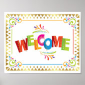 WELCOME Fiesta Party Sign Print (Voorkant)