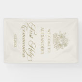 WELCOME FIRST COMMUNION banner custom marfil (Horizontaal)