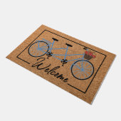  Welcome Floral Bicycle Doormat, Best Bike Lovers Deurmat (Schuin)