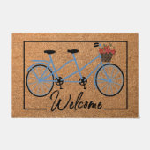  Welcome Floral Bicycle Doormat, Best Bike Lovers Deurmat (Voorkant)