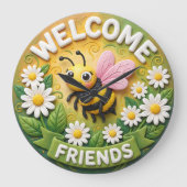 Welcome Friends Honey Bee Spring Grote Klok (Voorkant)