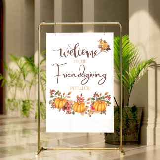 Welcome Friendsgiving Potluck Autumn Celebration Perfect Poster