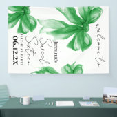 Welcome Green Bow Coquette Script Sweet 16  Spandoek (Beurs)