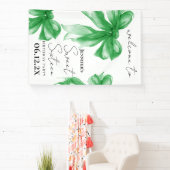 Welcome Green Bow Coquette Script Sweet 16  Spandoek (Insitu)