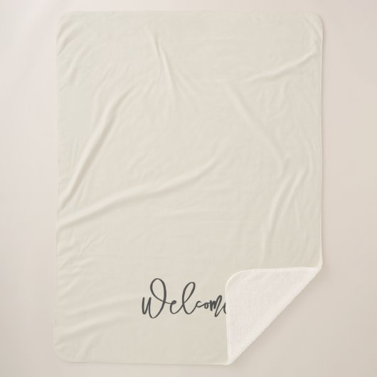 Welcome Guest Eggshell Ivory Sherpa Deken (Voorkant)