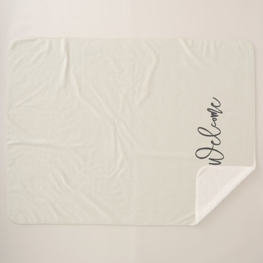 Welcome Guest Eggshell Ivory Sherpa Deken (Voorkant (horizontaal))