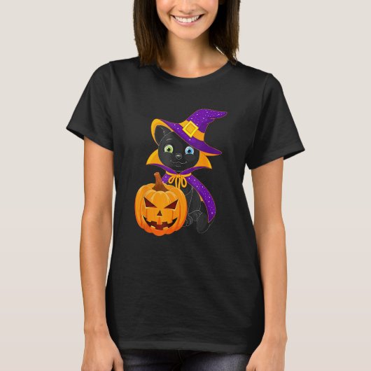 Welcome Happy Hat Cat Halloween 2023 Devil Face Pu T-shirt (Voorkant)