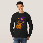 Welcome Happy Hat Cat Halloween 2023 Devil Face Pu T-shirt (Voorkant volledig)