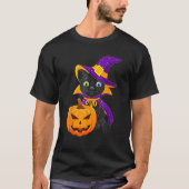 Welcome Happy Hat Cat Halloween 2023 Devil Face Pu T-shirt (Voorkant)