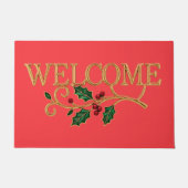 Welcome holly christmas guest  deurmat (Voorkant)