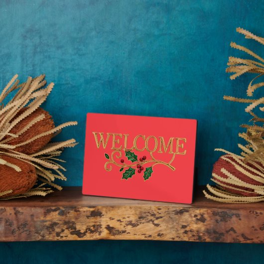 Welcome holly christmas guest  fotoplaat (Zijkant)