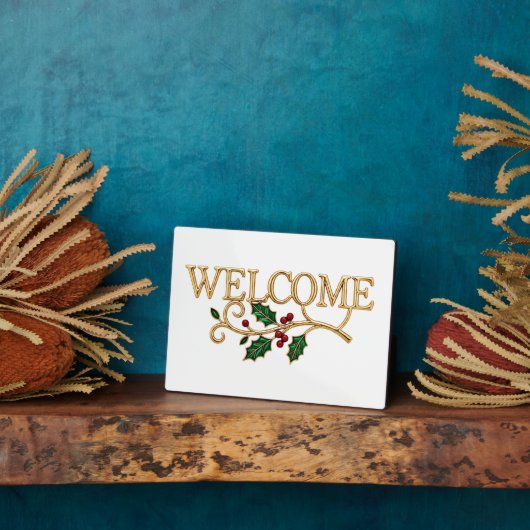 Welcome holly christmas guest  fotoplaat (Zijkant)