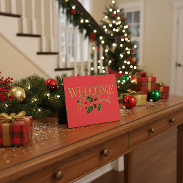 Welcome holly christmas guest  fotoplaat