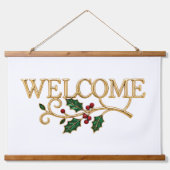Welcome holly christmas guest  hangend wandkleed (Voorkant)
