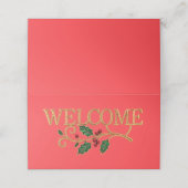 Welcome holly christmas guest  plaatskaartje (Buitenkant ongevouwen)