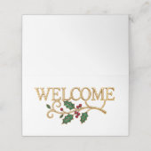 Welcome holly christmas guest  plaatskaartje (Buitenkant ongevouwen)