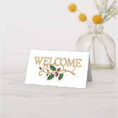 Welcome holly christmas guest  plaatskaartje (Voorkant)