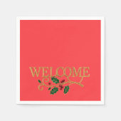 Welcome holly christmas guest  servet (Voorkant)