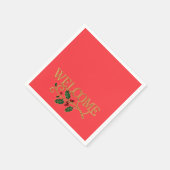 Welcome holly christmas guest  servet (Hoek)