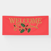 Welcome holly christmas guest  spandoek (Horizontaal)