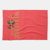 Welcome holly christmas guest  theedoek (Horizontaal)