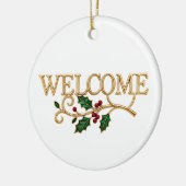Welcome holly christmas  keramisch ornament (Links)