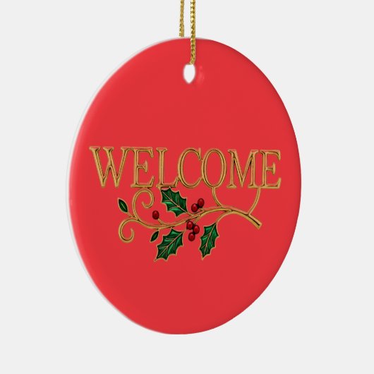 Welcome holly christmas keramisch ornament (Rechts)
