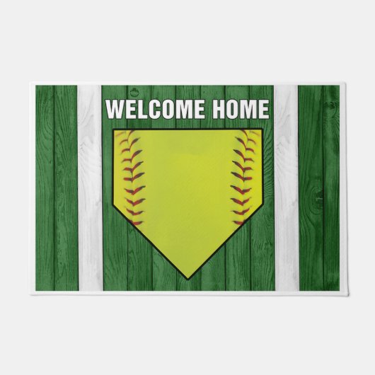 Welcome Home Baseball Design Deurmat (Voorkant)