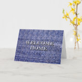 Welcome Home, Denim Blue Jean Rag Rug Kaart (Gele Bloem)