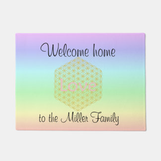 Welcome Home flower of life love Deurmat