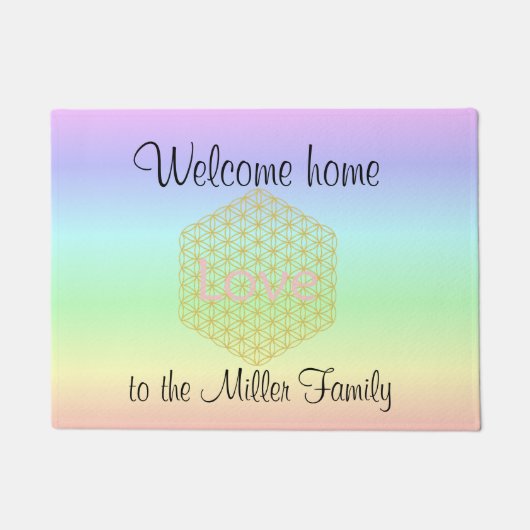Welcome Home flower of life love Deurmat (Voorkant)