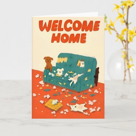Welcome Home Illustration Kaart (Gele Bloem)