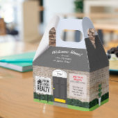 Welcome Home Makelaar Logo Witte Bakstenen Huis Gr Bedankdoosjes