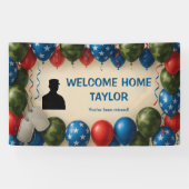 Welcome Home Military Banner – Custom Name Balloon (Horizontaal)