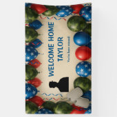 Welcome Home Military Banner – Custom Name Balloon (Verticaal)
