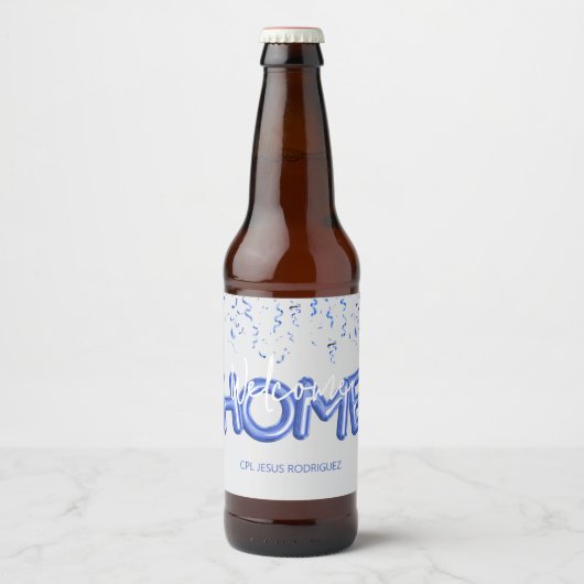 Welcome Home Patriotic Military Hero Party Bier Etiket (Voorkant)