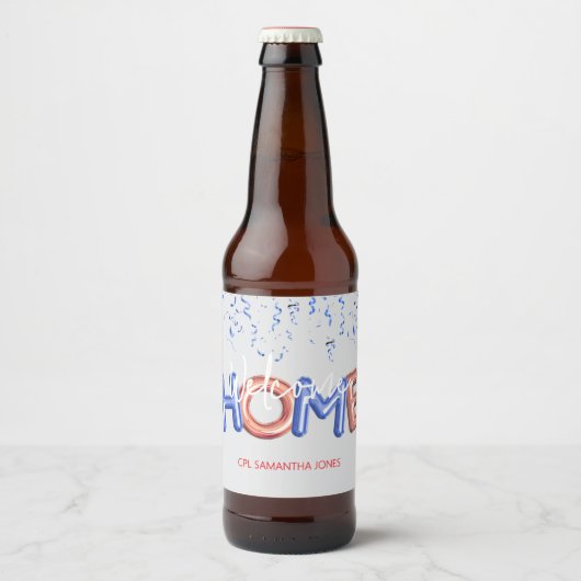 Welcome Home Patriotic Military Hero Party Bier Etiket (Voorkant)